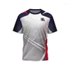 T-shirt da uomo Tendenza estiva Sport Abbigliamento da badminton T-shirt a maniche corte Stile moda oversize