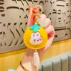 Keychains Creative Year Leather Fruit Peach Key Chain Knapsack Pendant Keychain Cute Strawberry Car Keyring Girl Gift