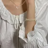 Filo di perline 2023 coreano semplice braccialetto di perle moda elegante metallo geometrico gioielli da donna