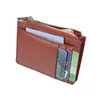 Card Holders Wide Genuine Leather ID Holder Fashion Candy Color Thick Zipper Wallet Business Bank Bag