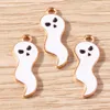 Charms 10 Stück 8 x 26 mm Cartoon-Emaille-Halloween-Geist-Anhänger für die Herstellung von DIY-Ohrringen, Halsketten, handgefertigten Schlüsselanhängern, Schmuckzubehör