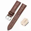 Titta på Bands Top -Layer Cowhide Leather Watchbands 12/14/16/18/20/22/24 MM Band Rem Steel Pin Buckle High Quality Wrist Belt Armband