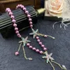 Chains Medieval Glass Bead Pure Hand-beaded Five-pointed Star Small Fringe Fashion Sweet Temperament All Match Necklace