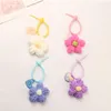 Keychains Colorful Wool Flower Heart Keychain Keyring For Women Gift Cute Kawaii Love Plant Bag Airpods Box Car Key Accessorie Jewelry