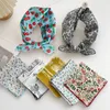 Scarves 1PCS 55 Small Square Flora Print Cotton Neck For Women Vintage Elegant Hairband Versatile Skin-friendly Neckerchief