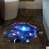 Adesivos de parede criativo 3d azul escuro galáxia planeta piso/parede sala estar decoração decalques decoração casa paisagem adesivo quebrado