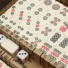 Zajęcia gier na świeżym powietrzu Chińskie Set Mahjong 144 Płytki Mah-jong Set Portable Chinese Toy z Box Fibre Board Mahjong dla zabawy na kemping 230928