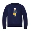 Herrpoloströja Men's Casual Teddy Bear Print PulloverPolo Polo Ralphs Sweatshirt Jacket "5899