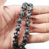 YHBZRET – perles en forme de tortue mate/lisse, hématite noire, pierre naturelle, espace ample pour la fabrication de bijoux, accessoires de Bracelet, bricolage