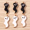 Charms 10 Stück 8 x 26 mm Cartoon-Emaille-Halloween-Geist-Anhänger für die Herstellung von DIY-Ohrringen, Halsketten, handgefertigten Schlüsselanhängern, Schmuckzubehör