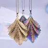 Pendant Necklaces Large Leaf Stainless Steel VIntage DIY Gothic Charm Giant Leaves Earring Necklace Jewelry Making Trendy Craft Supplies