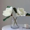 Decorative Flowers 40cm Silk Yulan White Magnolia Moisturizing Artificial Flower 3 Branch Michelia Alba Wedding Home Living Room Desktop