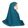 Sjaals 70x70 cm Volwassenen Bidden Hijab Moslim Sjaal Islamitische Hoofddoek Hoed Armia Pull Op Headwrap Satijnen Hijaabs