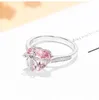 Anelli a grappolo RUZZALLATI Colore argento per donna Simpatico giallo rosa zircone scintillante cuore anello aperto gioielli per festa di nozze da donna