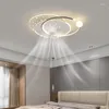 Plafoniere Nordico Rotondo Camera da letto Ventilatore a Led con luce Lampadario stellato moderno Soggiorno Sala da pranzo Studio Lampada da camera per ragazzi