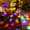 Decoraciones navideñas, guirnalda de luces LED con forma de copo de nieve, guirnalda blanca cálida, luces para el hogar, decoración de boda para Navidad