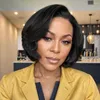 Melodie Pixie Cut Body Wave Short Bob شفاف 4x4 الإغلاق الباروكات شعر البرازيلي الجبهي للنساء