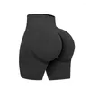 Women's Shorts Seamless Scrunch Workout High Waist Tummy Control Yoga Biker Athletic Running Leggings Sexy