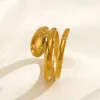 Anneaux de cluster 20pcs / lot en acier inoxydable or argent couleur serpent ouvert anneau réglable pour femmes hommes bijoux de mode cadeau en gros