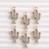 Dijes 10 Uds 9x19mm lindo esmalte planta Cactus para hacer colgantes para manualidades collares pendientes de gota pulseras hechas a mano hallazgos de joyería