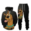 Hela-New Fashion Men Womens Cartoon Scooby Doo Sweatshirt Joggers Funny 3D Print Unisex Hoodies Pants J033163P