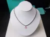 Collana con pendente a cuore famoso in stile designer di marca Vendita calda Perle di nettarina riempite di rosso rosa verde Catena Collane in argento sterling 925 Tiffan Christ