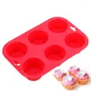 Bakvormen Cakevorm Muffin Moussi Vorm 6 Gaten Siliconen Ronde Ijsbakje Pudding DIY Tool Chocolade Cup