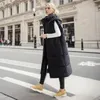 Trench da donna Cappotto invernale Gilet lungo Sciolto senza maniche con cappuccio Piumino in cotone caldo