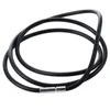 Collar de cordón de caucho negro de 3 mm con cierre de acero inoxidable Accesorios de gargantilla para hombres y mujeres Collier - 25 5inch193C