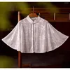 Scarves Women's Flower Embroidery White Lace Mesh Pashmina Female Autumn Winter Shawl Cloak Collar R286