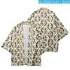 Ubranie etniczne Summer Losse Losse Yukata Harajuku Cardigan Kolor Trójkąt Trójkąt wydrukowany japońskie szorty Kimono Beach Streetwear