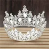 Grampos de cabelo barrettes moda coroas barroco luxo cristal nupcial coroa tiaras luz ouro diadem tiaras para mulheres noiva casamento 2709