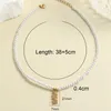 Pendant Necklaces Initial Pearls Necklace For Women Vintage Bead Name Letter MaMa Collars Choker Stainless Steel Clasp In Korea