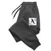 Men's Pants Black And White Letters Pants's Fashion Men Trousers Plush Tr