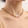 Collier ras du cou orné de perles baroques, pendentif rétro de rue, chaîne épaisse, 2023