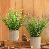 装飾的な花人工ユーカリフラワープラント盆栽小さな木シミュレーションポット偽のテーブルポット装飾品庭の装飾
