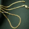 Твердая цепочка для ожерелья с бордюрными звеньями из 18-каратного золота, длина 45 см, длина 2 2 мм N266236e