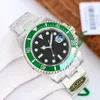 Luxury Sub Date Green Steel 41mm Men's Watch Tcalendar Window är upplyst på natten 3235 Rörelse Automatisk vattentät repsäker safir