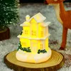 Juldekorationer dekoration Micro Landscape Ornament White Luminous Hart House Xmas Gift For Home