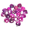 Pendentif Colliers 50pcs Pierre Naturelle Stripe Agates Coeur Forme Violet Vert Bleu Cristal Guérison Gems Bijoux Fabrication Boucle D'oreille Collier