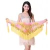 Scene Wear Girls Hip Scarf Dance Practice Midja SEAL CHANE BELE TASSEL PESKIN Vackra magsdukkjolar kjolar