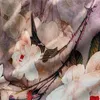 Halsdukar kinesiska rosen silke blå vita damer dufanda höst vinter långa sjalar modemärke halsduk echarpes