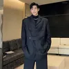 Men's Suits SYUHGFA Slim Blazers Original Design Korean Style Loose Silhouette Detachable Ribbon Shoulder Pad Suit Jacket Trend