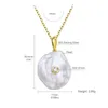 Pendant Necklaces Hongye 100% 925 collier en argent pour les femmes réel naturel perle d'eau douce pendentifs plat Baroque or bijoux cadeau de mariage 230928