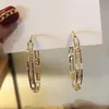 Gouden Ronde Kristallen Hoepel Oorbellen voor Vrouwen Bijoux Geometrische Steentjes Oorbellen Verklaring Sieraden Party Gifts312D