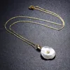 Hongye 100% 925 zilveren ketting voor vrouwen Echte natuurlijke zoetwaterparels Hangers Platte barokke gouden sieraden Huwelijkscadeau 230928