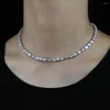 Комплект ожерелья и серег, сверкающие блестящие 5A CZ, женские ювелирные изделия, геометрические украшения различной формы с кубическим цирконием, модный теннисный браслет