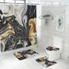 Abstract Bathroom Mat and Shower Curtain Set Home Decoration U-Shaped Toilet Rug Microfiber Toilet Carpet Seat Cover Mat265t