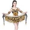 Stage Wear Belly Dance Femmes Taille Robe Pratique Paillettes Hanche Écharpe Latine Gland Chaîne Bande Performance