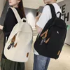 Schooltassen Mode Lederen Label Canvas Dames Rugzak Mannelijke Vrije tijd Reizen Bagpack Studententas Tienermeisjes Effen Kleur Rugzakken